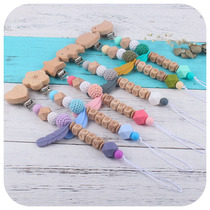 New DIY baby name pacifier silicone feather pacifier anti-drop chain baby toy Beech animal pacifier clip