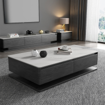 Rock board coffee table simple modern small apartment living room creative black and white Nordic marble coffee table TV cabinet combination