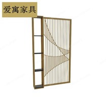 New Chinese screen stainless steel screen porch flower grid partition bedroom home grille screen screen brake cabinet