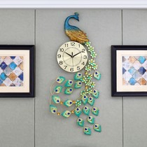Light luxury Peacock Clock wall clock living room home fashion creative atmosphere Wall watch modern decoration silent quartz clock