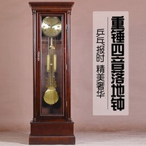 Vertical clock classical European floor clock living room solid wood Chinese style retro clock pure copper movement heavy hammer pendulum clock
