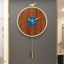 Agate light luxury wall clock Nordic living room home clock room bedroom American hanging watch Wall pendulum clock decoration clock