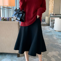 Pumpkin Valley knitted skirt short skirt for women in autumn and winter