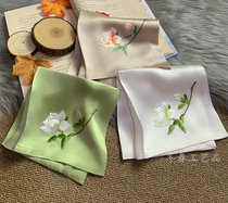 Suzhou embroidery handkerchief double-layer silk embroidery small square towel mulberry silk Su embroidery Handkerchief business gift