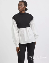 Britain 10 25 2021 trend-oriented women's new fashion brand color matching comfortable Joker shirt