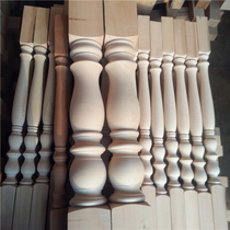 Custom Beech stair handrail column double building ladder handrail solid wood household solid wood railings Villa wooden guardrail