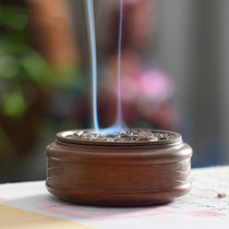 Incense burner Household indoor for Buddha Creative personality sandalwood stove Home bedroom living room to send incense plug copper incense burner