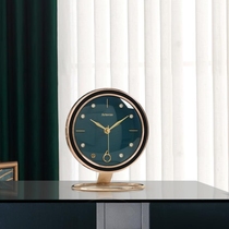 Nordic simple metal table clock Home entrance living room desktop table clock TV cabinet Fashion silent decorative small table clock