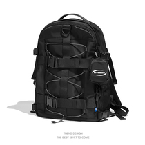 LIVEBOX COLLEGE STUDENT School Bag Mens Surge Cool Large Capacity High School Students Double Shoulder Bag Day Series Computer Black Backpack