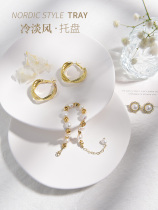 ins matt matte vegetarian disc photo props white irregular ceramic dishes Cosmetic Ornament Pendulum display