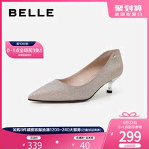 Belle single shoes wedding shoes spring shopping mall with fairyland Sequin Kitten Heel commuter shoes q604daq9