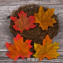 Four-piece price photographic props paired with retro emulated maple leaf leaves fake leaves for photo-props