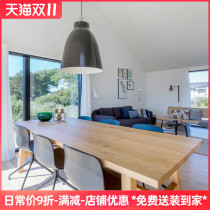 Pure solid wood dining table home Nordic solid wood table rectangular wood table ash wood table simple