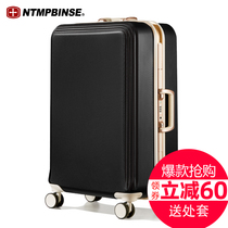 Swiss army knife suitcase luggage aluminum frame trolley case universal wheel 20 male students 24 password leather case 28 inch