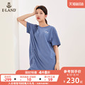 ELAND2020 summer new side design pleated short-sleeved T-shirt women's long section EERAA87Q6I