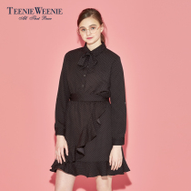 Teenie weenie bear summer women's polka dot waist Ruffle Dress