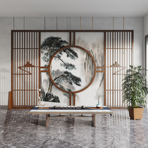 New Chinese screen partition living room bedroom hotel entrance hall entrance hall to cover Solid Wood Hollow can be customized seat screen