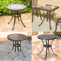 Balcony small tea table cast aluminium single table edge several European style iron art outdoor patio corner a few simple tea table round small table