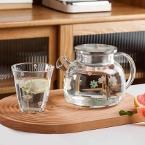 Kawashimaya glass Teapot High temperature resistant transparent household electric pottery stove Teacup Teacup tea set Teacup