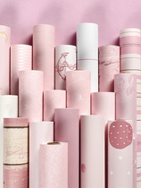 Self-adhesive wallpaper bedroom warm pink girl refurbished student dormitory wardrobe decoration desktop waterproof wallpaper self-sticking