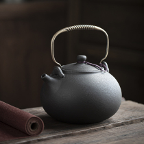 Taiwan volcanic stone pottery pot tea maker black tea Puer tea copper kettle electric pottery stove tea stove tea set single pot