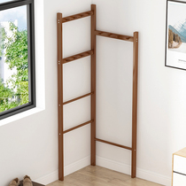 Simple coat rack floor bedroom home corner hanger solid wood corner porch hanging bag clothes rack