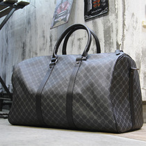 European and American Tide brand portable travel bag mens bag new large capacity Plaid Fitness Bag trend light short distance travel bag