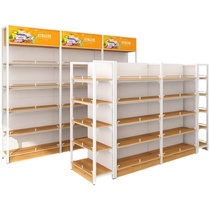 Steel wood supermarket shelf Convenience store snack maternal and child stationery store Department store display stand Single and double-sided tobacco and hotel shelf