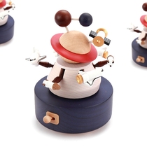 jeancard Wooden Music Box Music Box Gives Boys Girls Boys and Girls Birthday Gifts Space Spin