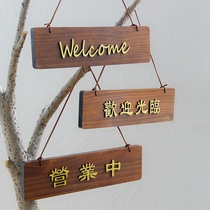 Simple light luxury style is listed in the business double-sided custom store door rest creative House wooden sign