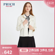 Prich2020 summer new top women's straight tube single breasted plaid coat prjka2320q