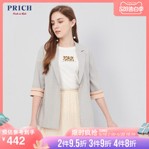 Prich autumn new 7-sleeve Plaid Blazer set for women prjk93801q