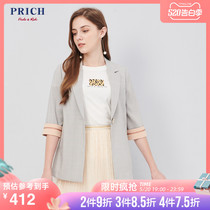 Prich autumn new 7-sleeve Plaid Blazer set for women prjk93801q