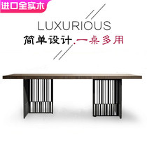 Industrial style solid wood conference table long table Workbench loft simple tea table negotiation table desk retro table