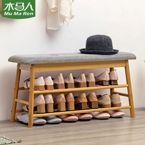 Mumai people change shoes stool home door shoe rack shoe cabinet sitting bench integrated long bed end shoes stool creative sitting