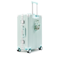 Luggage female high-value students net red new multi-functional cup holder trolley box password lock suitcase 24 inches