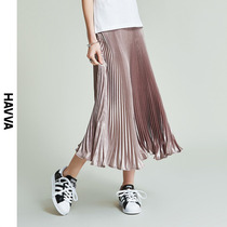 Fan exclusive ￥169 pleated skirt, high waist, a-line mid-length, thin, long skirt, skirt, female Q3617