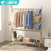 Light luxury hanger floor-to-ceiling folding balcony drying rack indoor bedroom drying rack household artifact cold clothing single pole type
