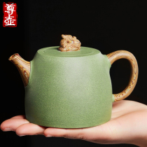Yixing pure handmade purple sand pot famous authentic well bar pot bean green sand Han Duo bubble teapot single pot tea set