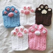 Finished cat claw diy handmade crochet gloves homemade wool cute half finger autumn and winter 2021 New Gift
