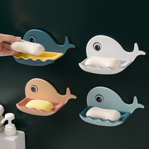 Soap box non-perforated wall-mounted drain rack creative cartoon student dormitory home toilet soap rack