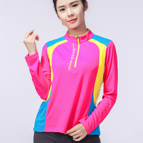 Quick-drying clothes womens long-sleeved summer thin top breathable running sports sweat-absorbing stand-up collar short-sleeved T-shirt mens large size customization