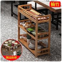 Vegetable rack kitchen vegetable shelf rack multi-layer hot pot restaurant put vegetables mobile three-layer four-layer floor-to-ceiling fruit