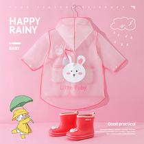Childrens rain boots raincoat set Girls non-slip light baby baby cartoon rain boots middle children water shoes summer