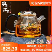 Cooking teapot glass thickened steaming teapot high temperature Chinese light luxury home cloisonne tea set tea maker electric pottery stove