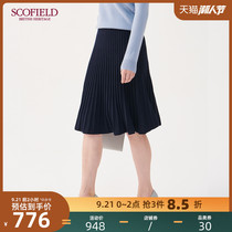 SCOFIELD women's fall/winter fashion pleated elegant knitted wool skirt SFWK94T01Q