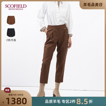 SCOFIELD Women's 2020 Winter New Sheep Wool Simple Slim-fit Straight Pants SFTCA4911Q