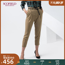 Scofield women's wear fall 2020 new simple commuter waist straight tube pants sftca8702q