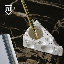 Stylish minimalist cement terrazzo storage Nordic wind ins creative personality trend pen holder