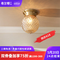 Hilton American small ceiling lamp, entrance porch lamp, corridor lamp, modern simple bedroom lamp, pineapple lamp